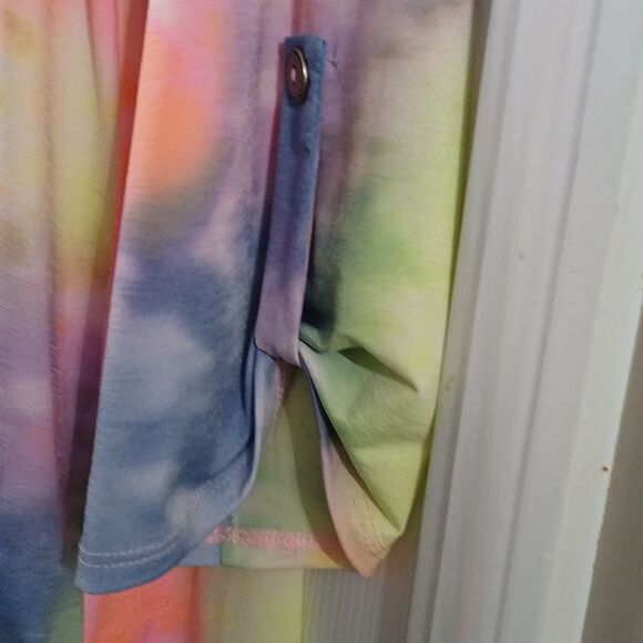 HoneyMe tie dye tunic multicolor blouse spring summer fun blouse Sz XL NWT - Picture 8 of 9
